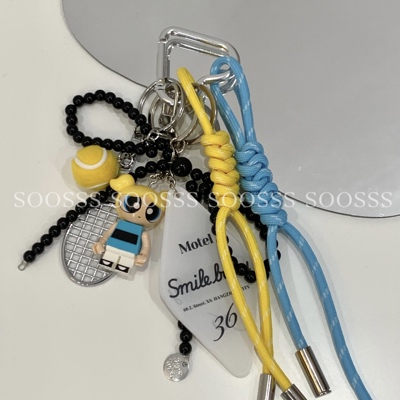 蓝色飞天小女警泡泡挂件miu绳