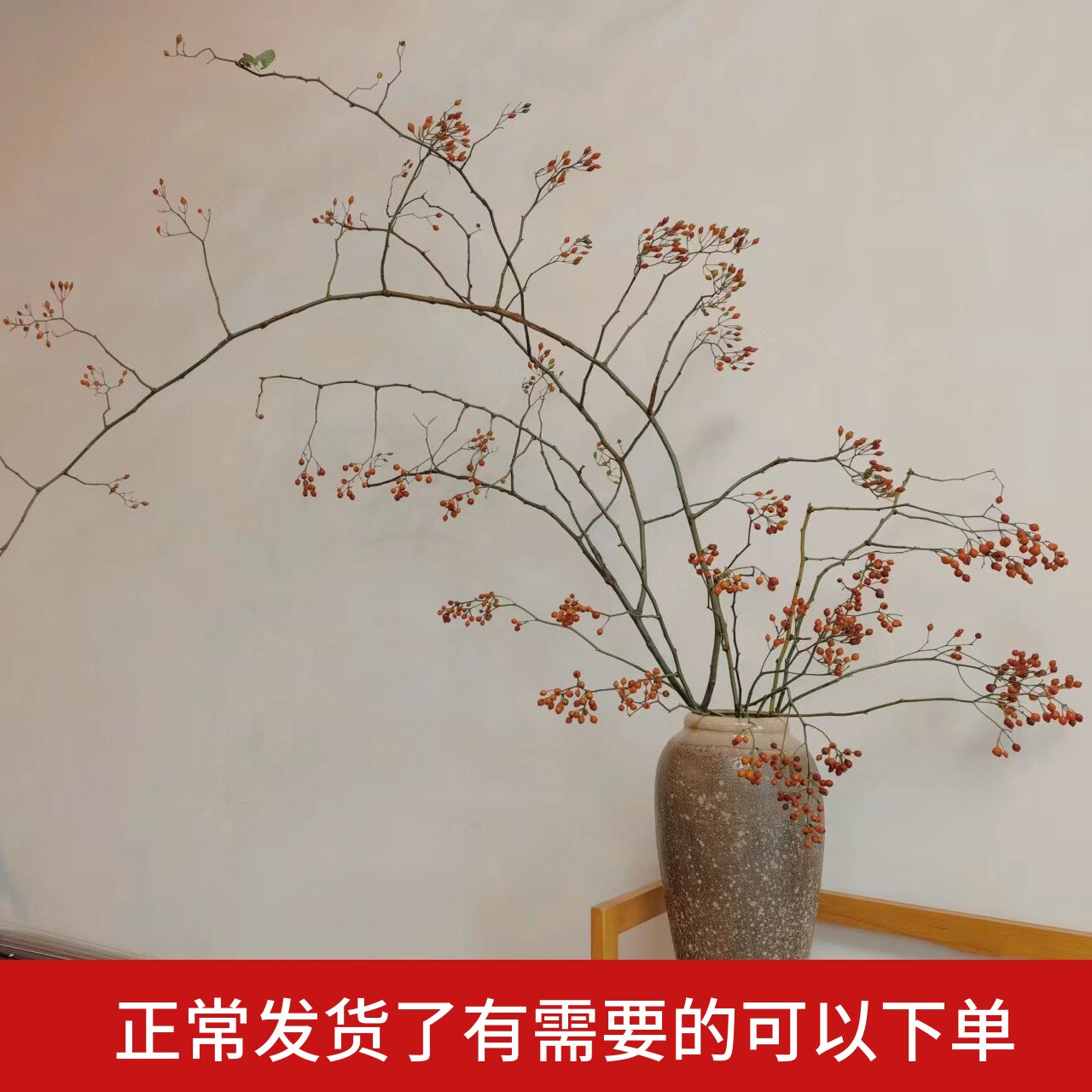 山归来蔷薇果干花干树枝 插花室内侘寂风高级感装饰天然植物