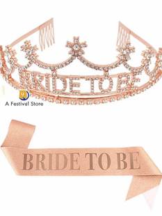 Bride To Be Crown Wedding Accessories Fashion Rhinestone Hea
