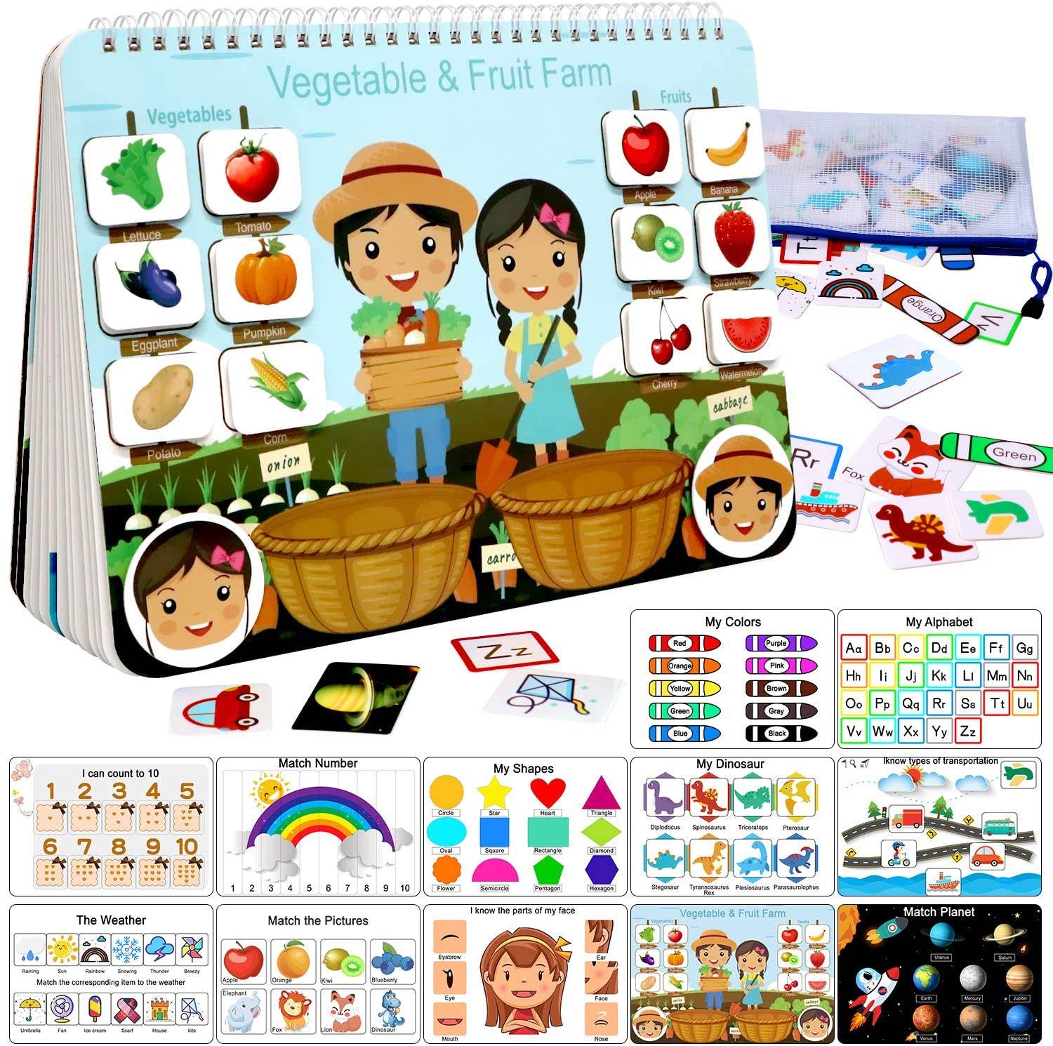 Quiet Book for Toddlers Montessori Interactive Toys Busy Boo