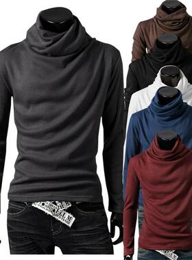Men Turtleneck Sweater Design Long Sleeve Shirt top