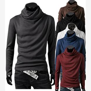 Men Turtleneck Sweater Design Long Sleeve Shirt top