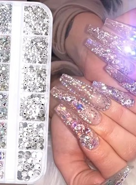 1440Pcs Flat Back 3D Nail Art Rhinestones AB Crystal Strass