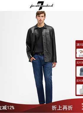 7 For All Mankind25新品阔腿牛仔裤男宽松直筒高端厚实舒适长裤