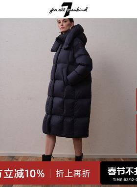 7 For All Mankind2025冬季新款羽绒服女长款泡芙舒适柔软白鸭绒
