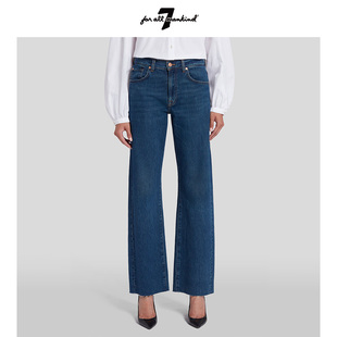 Mankind女春夏新品 For All STRAIGHT 复古深蓝水洗直筒牛仔裤