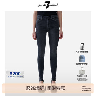 For 铅笔紧身裤 All 黑色复古水洗小脚裤 Mankind女高腰牛仔裤