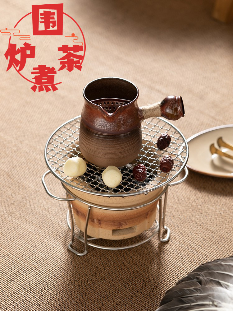 围炉煮茶一套装备炭炉家用室内碳火烧烤茶炉户外罐煮茶器茶壶网红