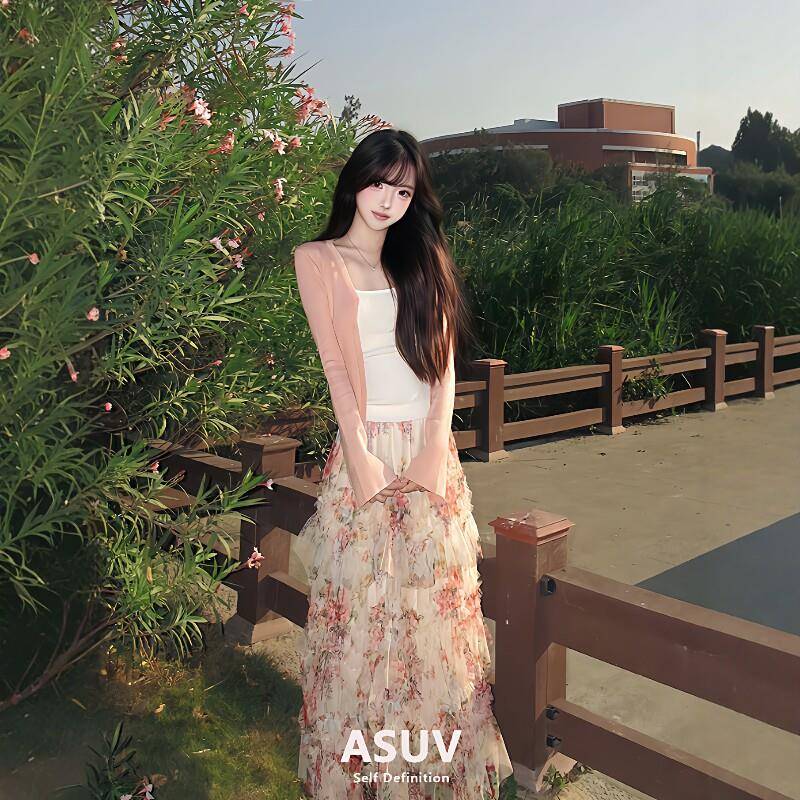 早计春氛围感穿搭多巴胺初夏绝美独特设主糕感漂亮套AZ983457装公
