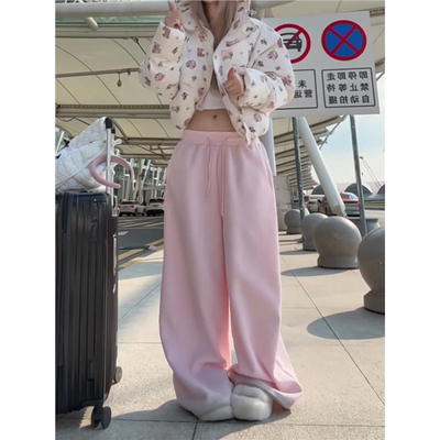 PPHOME自制~束脚卫裤 冬季加绒雪地氛围百搭宽松休闲裤遛弯卫裤女