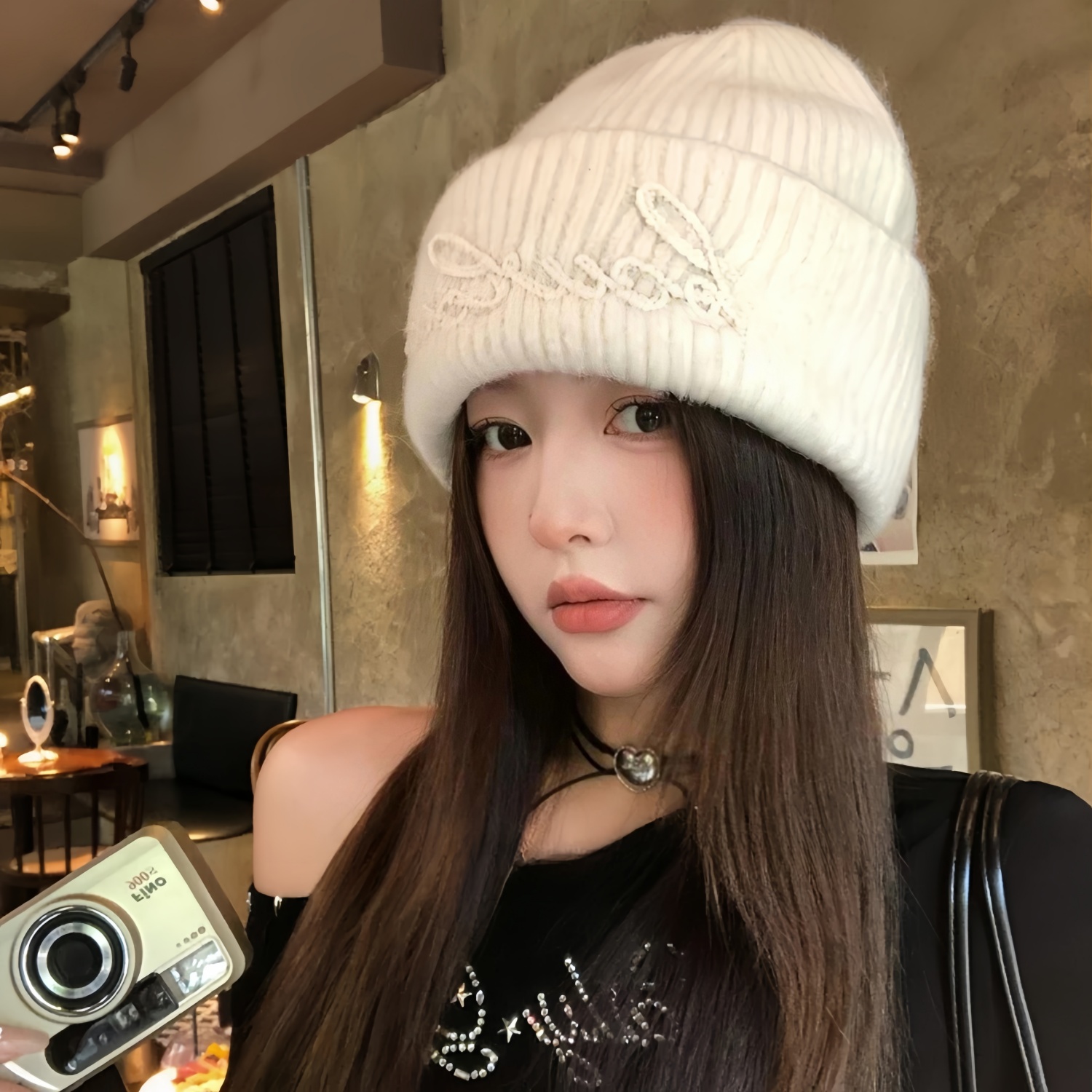 字母针织加厚帽羊毛混纺护耳！