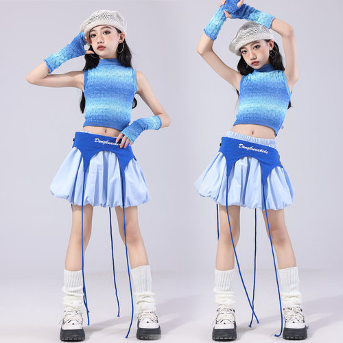 女童爵士舞街舞套装少儿模特走秀潮服hiphop童装儿童酷帅jazz服装
