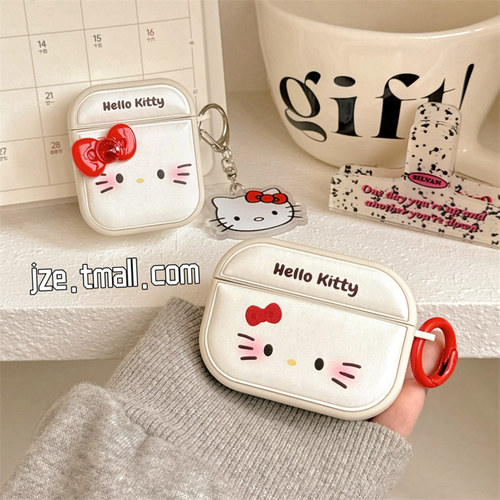 可爱HelloKitty挂件适用苹果新4代airpods蓝牙无线耳机保护套airpods1/2/3硅胶软壳airpodspro三代女新款小众