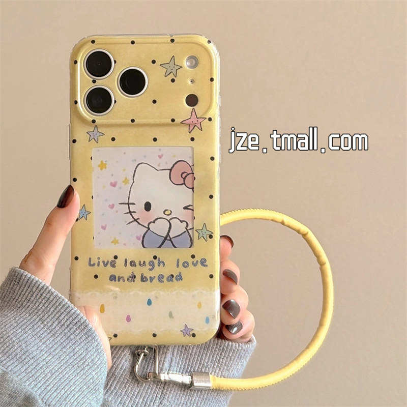 jze 可爱甜美少女心HelloKitty适用苹果17ProMax手机壳iphone15新款16pro全包13双层15pro带挂绳14防摔手机套