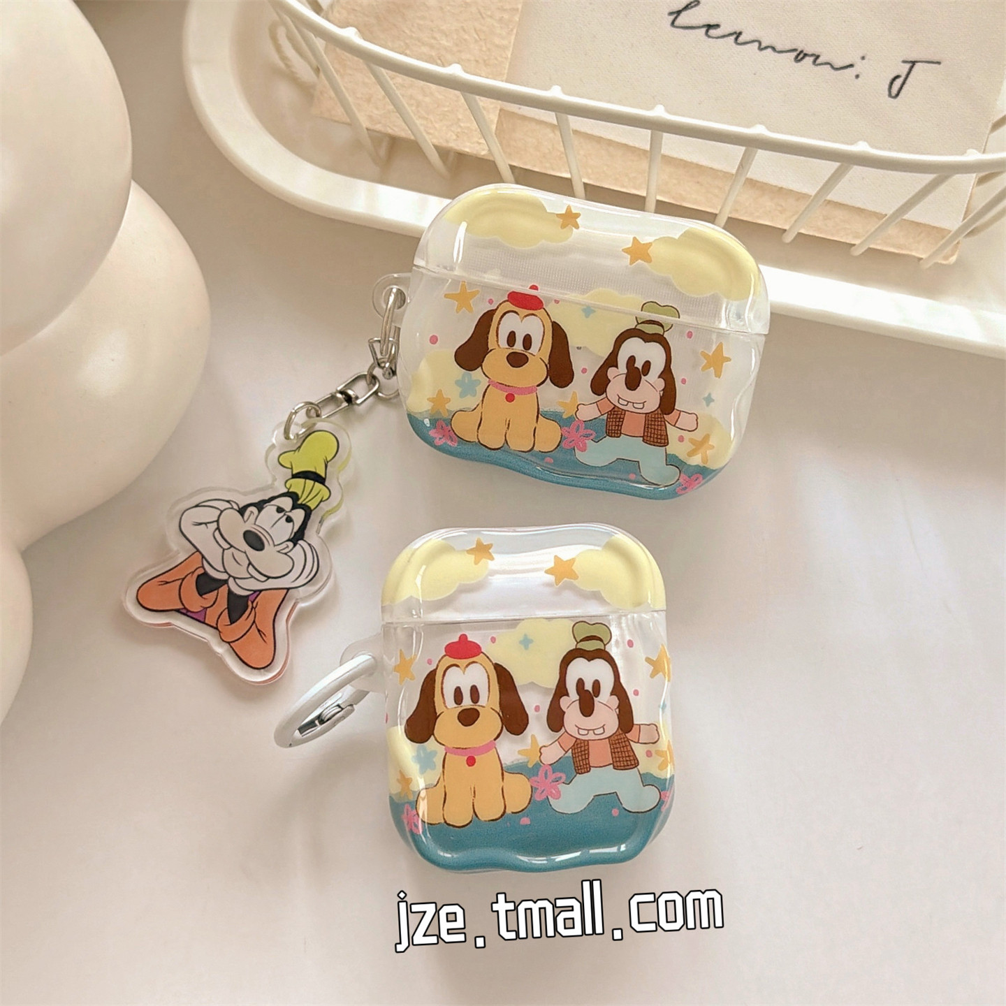 jze 可爱卡通星星布鲁托小狗带挂件适用苹果AirPods4保护壳airpods1/2/3蓝牙无线耳机套airpodspro二三四代新