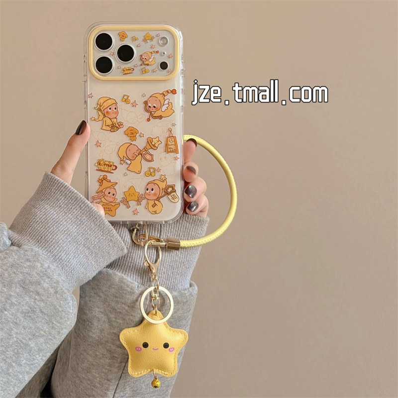 jze趣味ins可爱卡通镜框适用苹果17ProMax手机壳超火iphone15新款16pro女小众17pro创意14双层全包防摔手机套