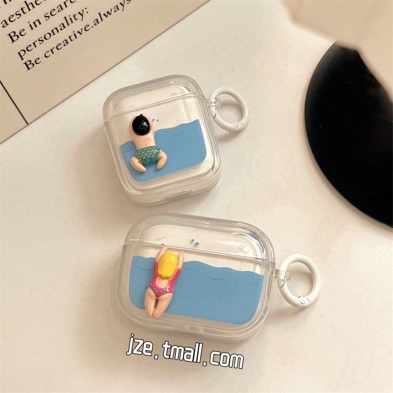 海滩游泳立体情侣适用苹果新4代airpods可爱蓝牙无线耳机保护套airpods1/2/3硅胶软壳airpodspro二代新款创意