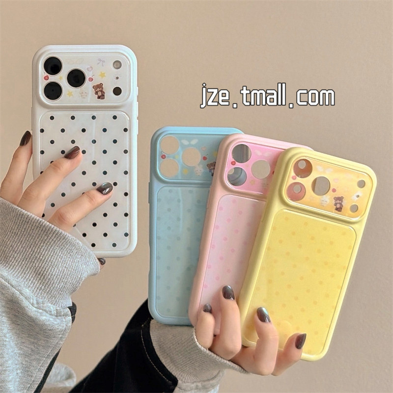 jze韩风ins简约波点可爱卡通适用苹果17ProMax手机壳超好看iphone15新款16pro女17pro大视窗14全包防摔手机套