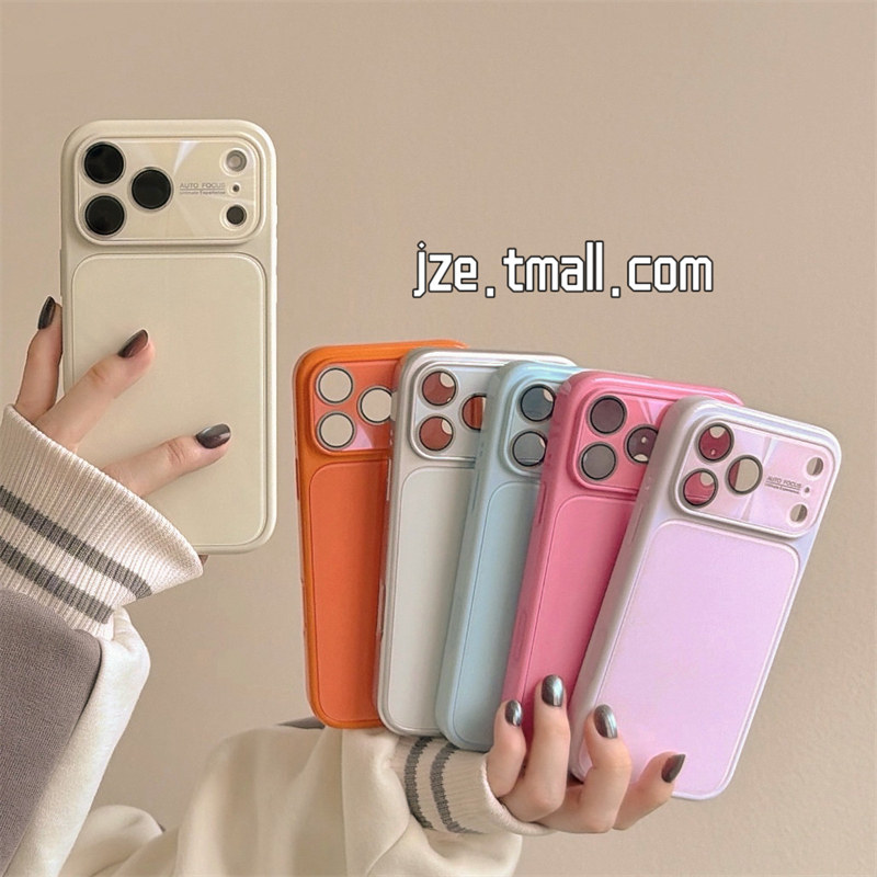 jze 秒变17大视窗纯色适用苹果17ProMax手机壳极简风iphone15新款16pro超好看17pro电镀亚克力14防摔手机套女