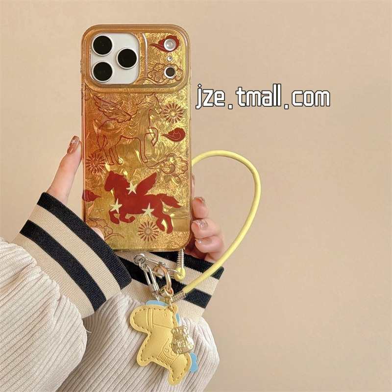 jze 新中式国潮喜庆烟花天使小马适用苹果17ProMax手机壳iphone15新款16pro女13手拎绳15pro双层14防摔保护套,3C数码配件,手机保护套/壳,淘宝优惠券,粉丝福利购,淘宝优惠卷