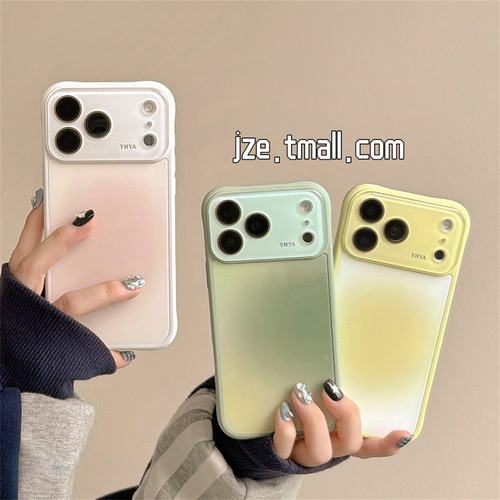 jze 韩风极简小众晕染渐变适用苹果17ProMax手机壳大视窗iphone16pro新款17女15pro带镜头膜14全包防摔手机套