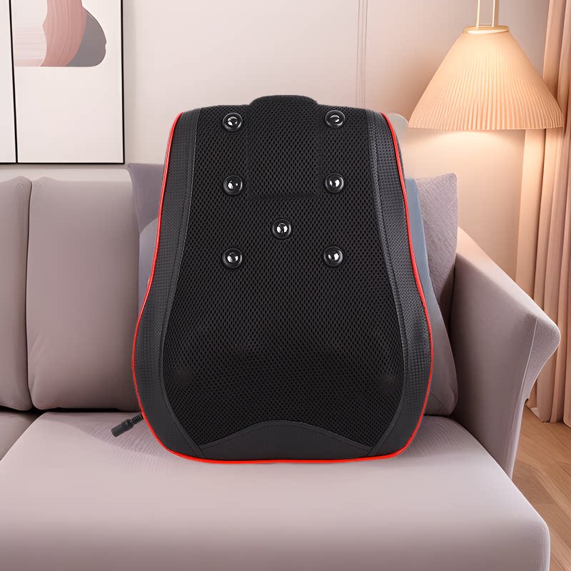 按摩枕靠枕艾草热敷车载多功能腰背全身按摩器电动肩颈椎腰部按摩