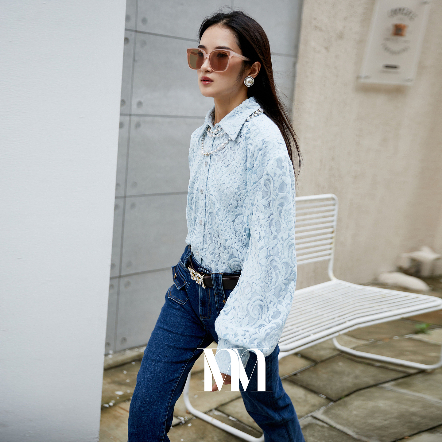 mithworld沵媞镂空花纹衬衫