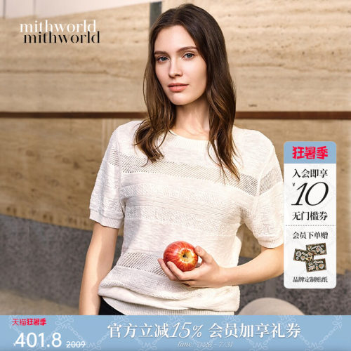 mithworld沵媞logo刺绣针织衫