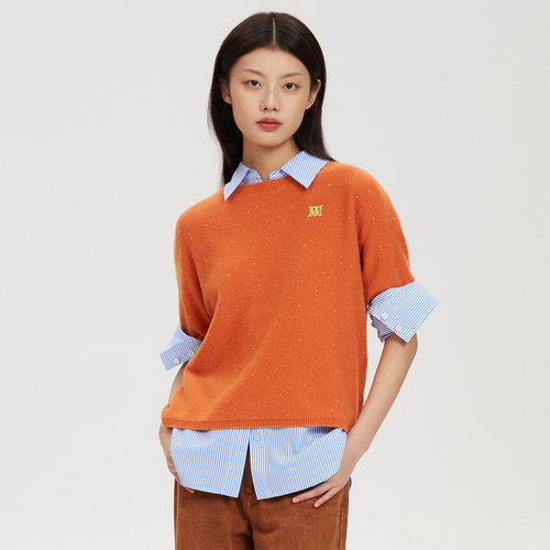 mithworld沵媞活力橙羊毛针织衫