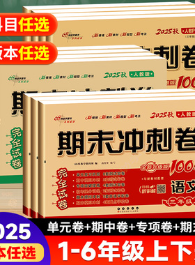 2025版期末冲刺卷100分一二四五六三年级上下册试卷测试卷全套小学语文数学英语北师人教版同步训练习册单元期中末复习测试真题卷