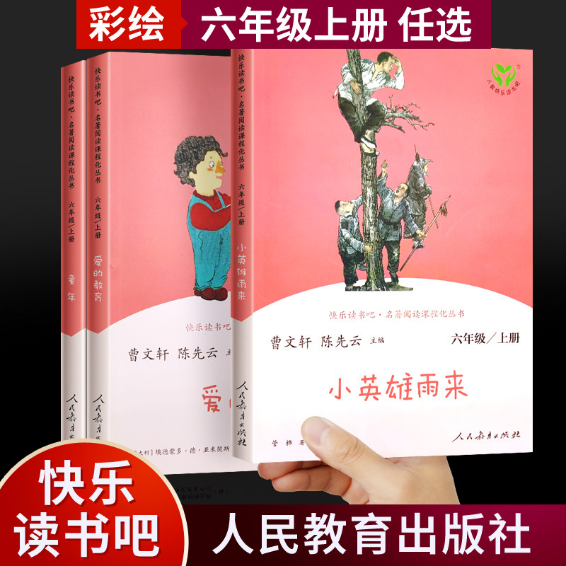 快乐读书吧六年级上册全套小英雄雨来爱的教育童年高尔基完整版人民教育出版社正版老师推荐6下非必读经典名著课外阅读儿童文学