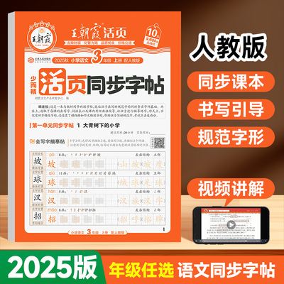 2025版王朝霞活页同步字帖二年级