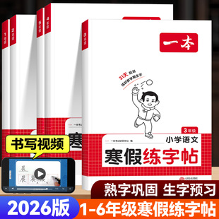 2026版一本寒假练字帖一二四五六三年级上下册人教版语文寒假衔接教材寒假作业同步字帖楷书字帖写字课课练下学期生字练习专项训练