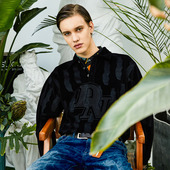 休闲男士 DAVID 印花字母翻领卫衣百搭 24夏季 时尚 NAMAN 新品