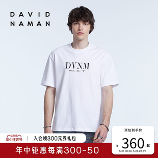 T恤男简约时尚 圆领半袖 NAMAN春夏棉质印花logo短袖 DAVID 上衣内搭