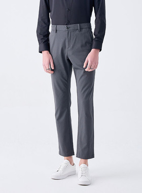 DAVID NAMAN【丝滑凉爽】夏季新款灰色休闲百搭莱赛尔直筒休闲裤