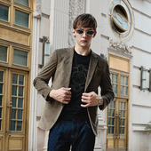 DAVID 休闲满印老钱风质感西服外套男 春夏新款 NAMAN 奢感高级