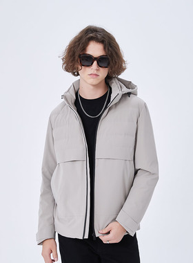 DAVID NAMAN【品质鹅绒】秋冬新款百搭轻户外可拆连帽保暖羽绒服