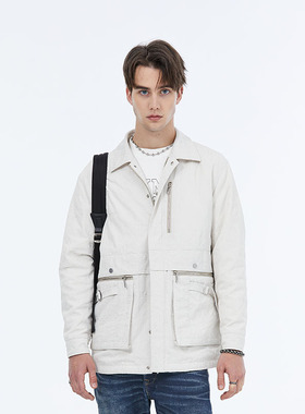 DAVID NAMAN【品质鹅绒】早春轻户外工装风翻领轻薄羽绒服外套男