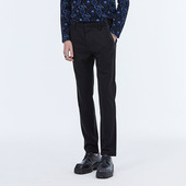 DAVID 男 春夏商务休闲黑色微弹直筒百搭休闲裤 NAMAN 绵羊毛