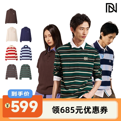 美拉德多色翻领圆领宽松毛衣