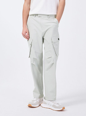 DAVID NAMAN【弹力舒适】夏季新款轻户外灰色多口袋工装休闲裤男