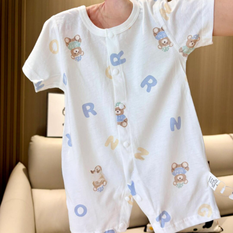 冰感短袖哈衣卡通薄款透气爬爬服图片