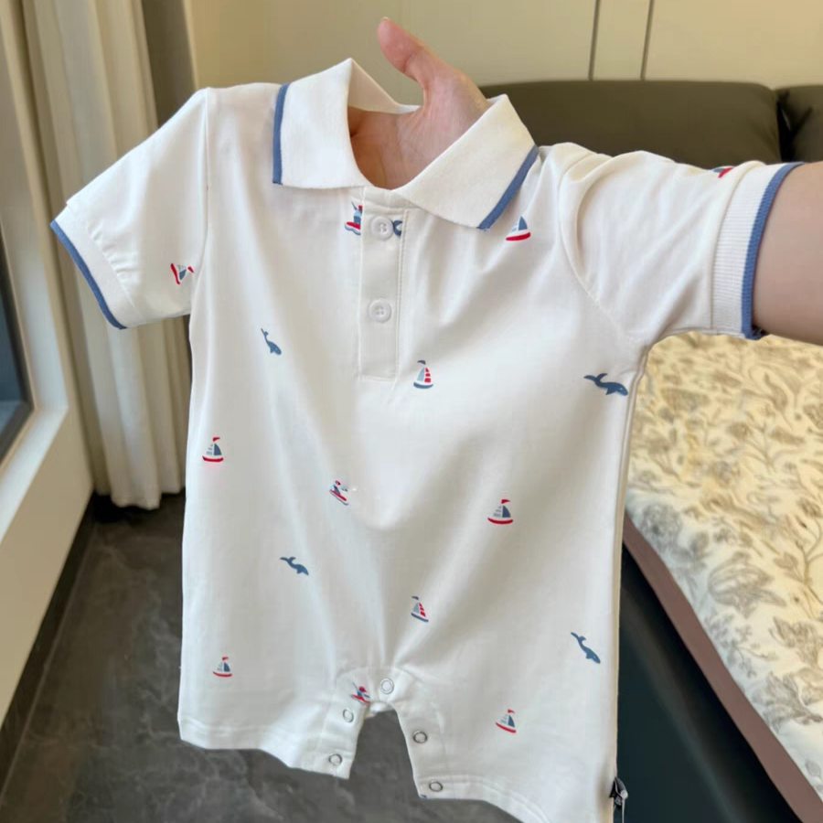 ins婴幼儿连体衣薄款polo衫短袖T