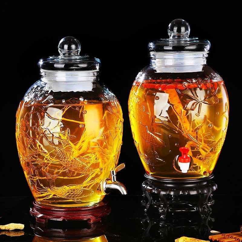 泡酒玻璃瓶带龙头家用人参泡酒瓶带盖斤20斤酿酒药酒坛子泡酒罐,橡塑材料及制品,玻璃容器/玻璃瓶,淘宝优惠券,粉丝福利购,淘宝优惠卷