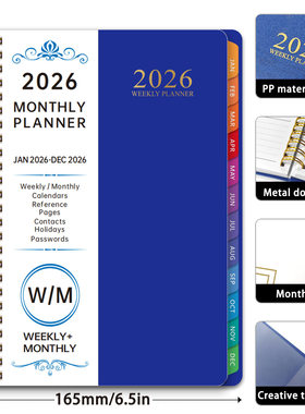 calendar English Notebook A5 weekly work record  planner