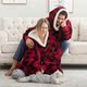 lamb home velvet wearable loafer blanket casual plush