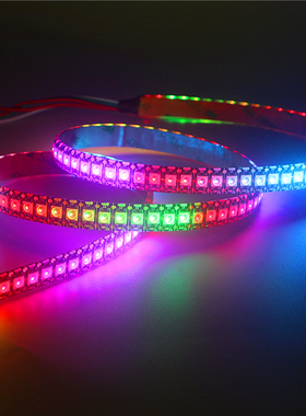 WS2812B灯带5V144灯内置ic单点控单片机arduino编程幻彩跑马灯条