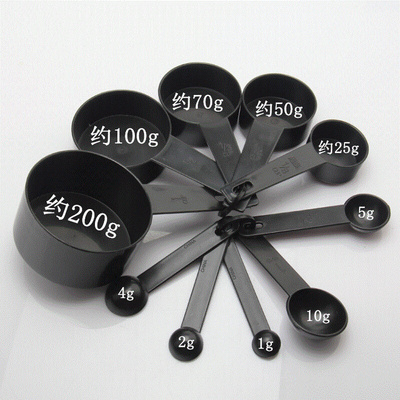 10 Black Plastic Measuring Spoons Cups Set Tools For Baking