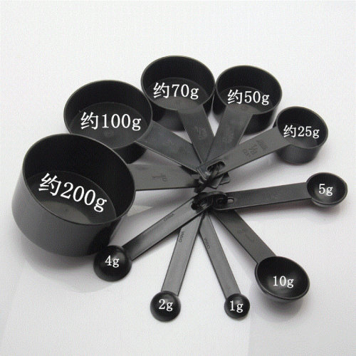 10 Black Plastic Measuring Spoons Cups Set Tools For Baking